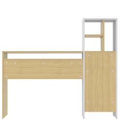 Bureau Michelle 4 Open Vakken, 1 Draaideur En 1 Legplank-lichte Eik/wit -Collectie Slaapkamermeubels Ontwerp zonder titel 2023 06 29T091518.763 1 0fa7