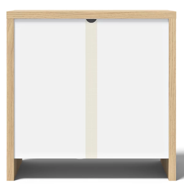 Sidetable Olivette 2 Draaideuren, 1 Legplank, 1 Uitschuifbare Plank, 1 Open Vak-wit/lichte Eik 8 Sidetable Olivette 2 Draaideuren, 1 Legplank, 1 Uitschuifbare Plank, 1 Open Vak-wit/lichte Eik - Afbeelding 6