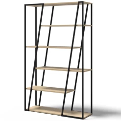 Boekenrek Albérique 4 Legplanken-eik/zwart 19 Boekenrek Albérique 4 Legplanken-eik/zwart -Collectie Slaapkamermeubels Ontwerp zonder titel 2023 06 30T083503.336 8f90