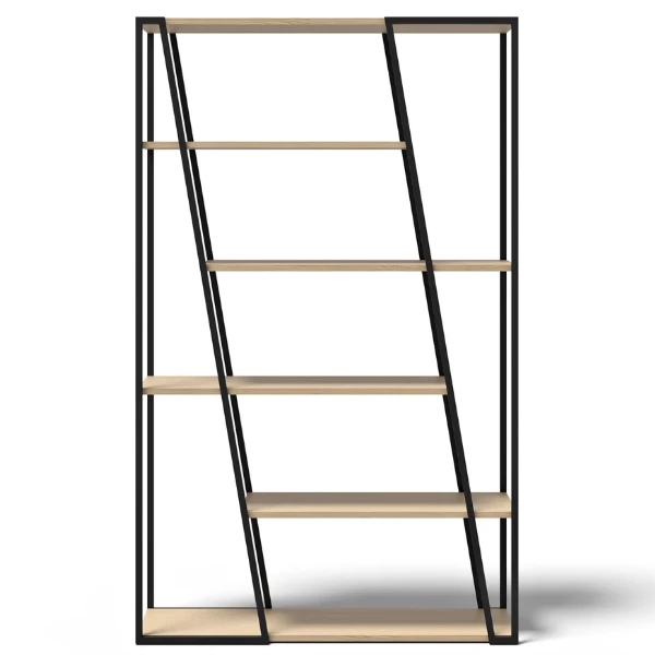 Boekenrek Albérique 4 Legplanken-eik/zwart 8 Boekenrek Albérique 4 Legplanken-eik/zwart - Afbeelding 6