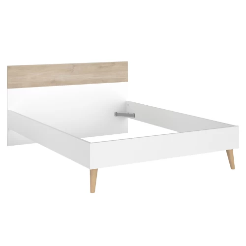 Tweepersoonsbed Hardy 140x190 - Wit/eik 10 Tweepersoonsbed Hardy 140x190 - Wit/eik - Afbeelding 8