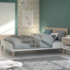 Tweepersoonsbed Hardy 140x190 - Wit/eik 16 Tweepersoonsbed Hardy 140x190 - Wit/eik -Collectie Slaapkamermeubels Ontwerp zonder titel 2023 07 04T133337.006 8235