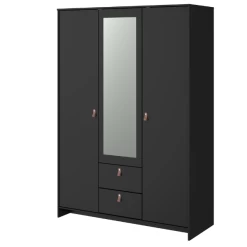 Kledingkast Minty 137cm, 3 Deuren & 2 Lades - Zwart 21 Kledingkast Minty 137cm, 3 Deuren & 2 Lades - Zwart -Collectie Slaapkamermeubels Ontwerp zonder titel 2023 07 04T142049.359 8169