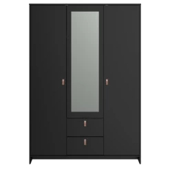 Kledingkast Minty 137cm, 3 Deuren & 2 Lades - Zwart 20 Kledingkast Minty 137cm, 3 Deuren & 2 Lades - Zwart -Collectie Slaapkamermeubels Ontwerp zonder titel 2023 07 04T142121.310 8262