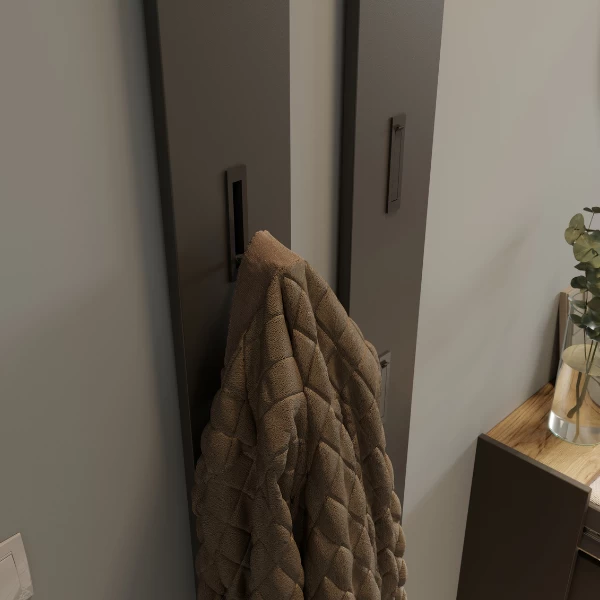 Wandkapstok Amika 3 Haken - Antraciet 7 Wandkapstok Amika 3 Haken - Antraciet - Afbeelding 5