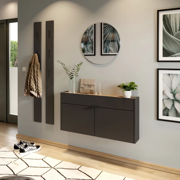 Wandkapstok Amika 3 Haken - Antraciet 5 Wandkapstok Amika 3 Haken - Antraciet - Afbeelding 3