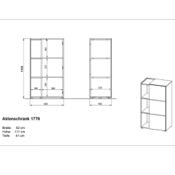 Dossierkast Oliveira 62x111cm Met Vier Legplanken - Eikdecor/antraciet -Collectie Slaapkamermeubels Ontwerp zonder titel 2023 08 17T161922.981 d542