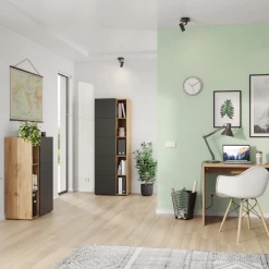 Dossierkast Oliveira 62x182cm Met Vier Legplanken - Eikdecor/antraciet -Collectie Slaapkamermeubels Ontwerp zonder titel 2023 08 17T163753.870 bb5f