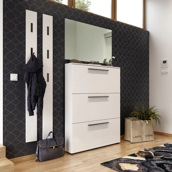 Wandkapstok Jonas Met Drie Haken - Wit 4 Wandkapstok Jonas Met Drie Haken - Wit - Afbeelding 2