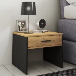 Nachttafeltje Javi 1 Lade-wilde Eik/antraciet -Collectie Slaapkamermeubels Ontwerp zonder titel 2023 08 30T092530.168 1 04fe