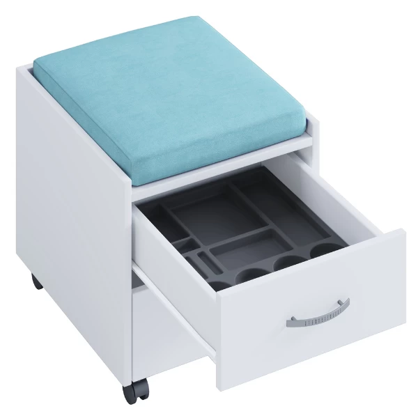 Ladeblok Kjenta Met Pennenbakje En Blauw Zitkussen-2 Lades 4 Ladeblok Kjenta Met Pennenbakje En Blauw Zitkussen-2 Lades - Afbeelding 2