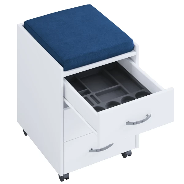 Ladeblok Kjenta Met Pennenbakje En Donkerblauw Zitkussen-3 Lades 4 Ladeblok Kjenta Met Pennenbakje En Donkerblauw Zitkussen-3 Lades - Afbeelding 2