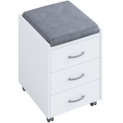 Ladeblok Kjenta Met Pennenbakje En Grijs Zitkussen-3 Lades