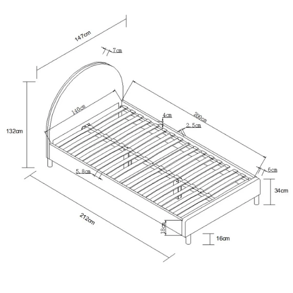 Gestoffeerd Bed Maeva 140x200cm Met Twee Nachttafeltjes - Roze Bouclé Stof 7 Gestoffeerd Bed Maeva 140x200cm Met Twee Nachttafeltjes - Roze Bouclé Stof - Afbeelding 5