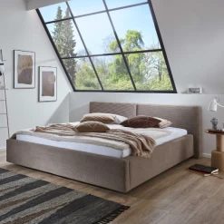 Tweepersoonsbed Kubrik 180x200cm Met Opbergruimte En Matras - Taupe Ribfluweel -Collectie Slaapkamermeubels Ontwerp zonder titel 2023 09 19T131229.798 b4cc