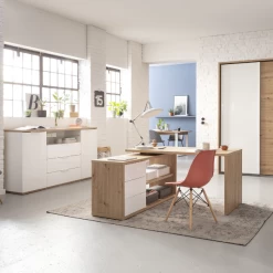 Hoekbureau Sorbonne 139cm Met Opbergruimte - Eikdecor/wit 9 Hoekbureau Sorbonne 139cm Met Opbergruimte - Eikdecor/wit -Collectie Slaapkamermeubels Ontwerp zonder titel 2023 09 20T165835.143 0ae5