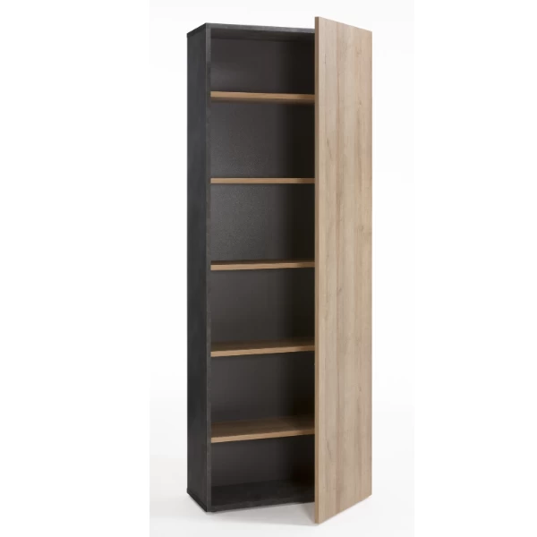 Boekenkast Cory 80cm Met Draaideur - Eikdecor/betonlook 4 Boekenkast Cory 80cm Met Draaideur - Eikdecor/betonlook - Afbeelding 2