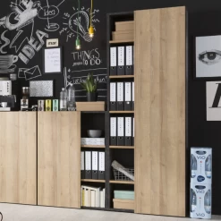 Boekenkast Cory 80cm Met Draaideur - Eikdecor/betonlook