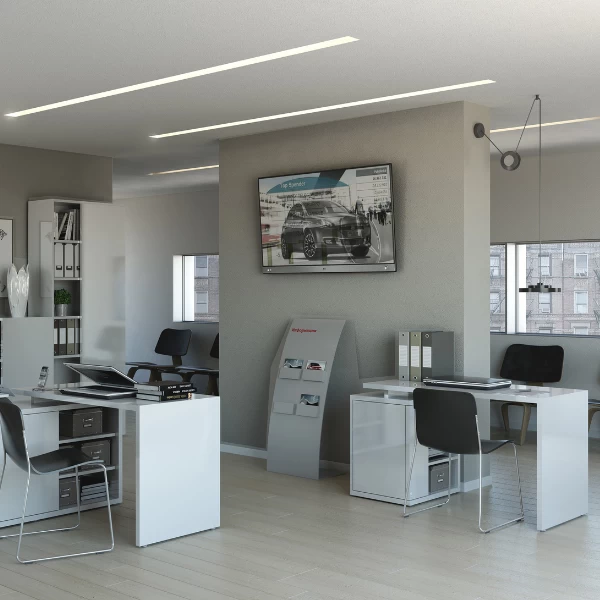 Bureau Cory 140x69cm Met Opbergruimte - Hoogglans Wit 8 Bureau Cory 140x69cm Met Opbergruimte - Hoogglans Wit - Afbeelding 6