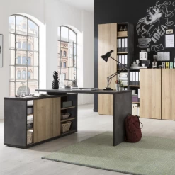 Hoekbureau Cory 150x120cm Met Opbergruimte - Eikdecor/betonlook -Collectie Slaapkamermeubels Ontwerp zonder titel 2023 09 21T163935.552 a20a