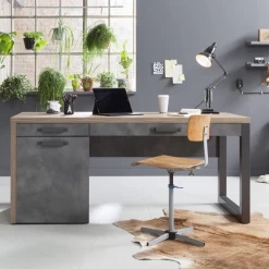 Bureau Faber 170x78cm Met Opbergruimte - Eikdecor/betonlook -Collectie Slaapkamermeubels Ontwerp zonder titel 2023 09 21T164855.950 6be8