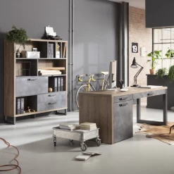 Bureau Faber 170x78cm Met Opbergruimte - Eikdecor/betonlook -Collectie Slaapkamermeubels Ontwerp zonder titel 2023 09 21T165025.881 a0d9