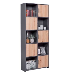 Boekenkast Pepeto | 77 X 30 X 185 Cm | Open En Gesloten Opbergruimte | Kleur: Antraciet 25 Boekenkast Pepeto | 77 X 30 X 185 Cm | Open En Gesloten Opbergruimte | Kleur: Antraciet -Collectie Slaapkamermeubels Ontwerp zonder titel 2023 09 26T082229.426 89e5