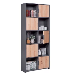 Boekenkast Pepeto | 77 X 30 X 185 Cm | Open En Gesloten Opbergruimte | Kleur: Antraciet 24 Boekenkast Pepeto | 77 X 30 X 185 Cm | Open En Gesloten Opbergruimte | Kleur: Antraciet -Collectie Slaapkamermeubels Ontwerp zonder titel 2023 09 26T082252.333 35f1