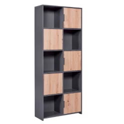 Boekenkast Pepeto | 77 X 30 X 185 Cm | Open En Gesloten Opbergruimte | Kleur: Antraciet 22 Boekenkast Pepeto | 77 X 30 X 185 Cm | Open En Gesloten Opbergruimte | Kleur: Antraciet -Collectie Slaapkamermeubels Ontwerp zonder titel 2023 09 26T082334.674 6f76