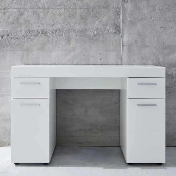 Modern Bureau Amanda | 120 X 41 X 76 Cm | High Glossy White 9 Modern Bureau Amanda | 120 X 41 X 76 Cm | High Glossy White - Afbeelding 7
