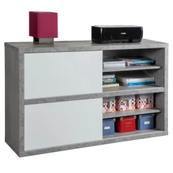 Dossierkast Prato 140cm Met Twee Schuifdeuren - Beton / Hoogglans Wit -Collectie Slaapkamermeubels Ontwerp zonder titel 2023 10 04T130803.168 0ff4