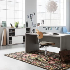 Dossierkast Prato 140cm Met Twee Schuifdeuren - Beton / Hoogglans Wit -Collectie Slaapkamermeubels Ontwerp zonder titel 2023 10 04T131004.405 49f9