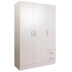 Garderobekast Facto 120cm Met 3 Deuren & 2 Lades - Wit -Collectie Slaapkamermeubels Ontwerp zonder titel 2023 11 15T140633.096 259c