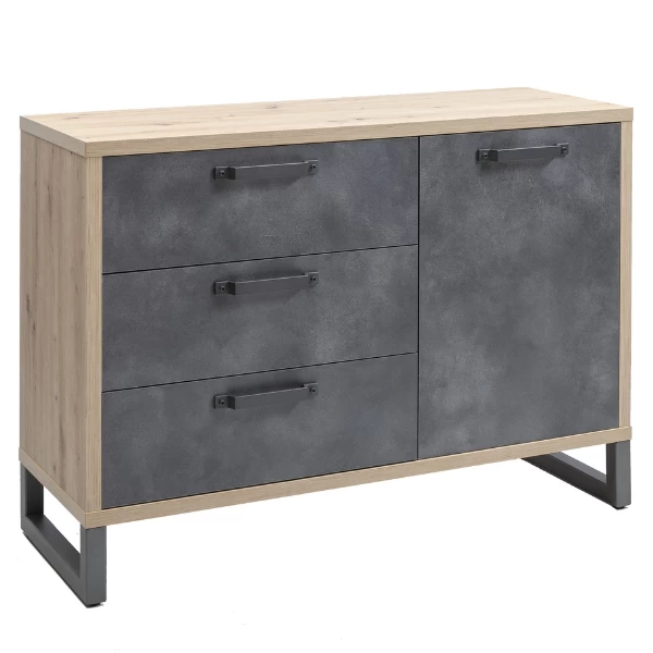 Commode Faber 122cm Met 3 Lades - Eikdecor/betonlook 10 Commode Faber 122cm Met 3 Lades - Eikdecor/betonlook - Afbeelding 8