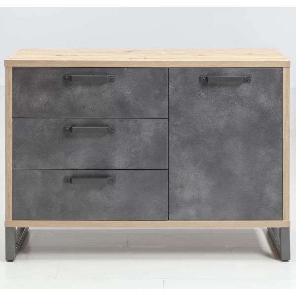 Commode Faber 122cm Met 3 Lades - Eikdecor/betonlook 9 Commode Faber 122cm Met 3 Lades - Eikdecor/betonlook - Afbeelding 7