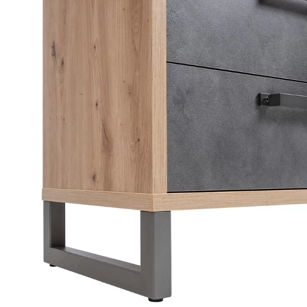 Commode Faber 122cm Met 3 Lades - Eikdecor/betonlook 6 Commode Faber 122cm Met 3 Lades - Eikdecor/betonlook - Afbeelding 4