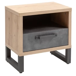 Nachtkastje Faber 52cm Met Opberglade - Eikdecor/betonlook -Collectie Slaapkamermeubels Ontwerp zonder titel 2023 11 16T134301.195 48b2