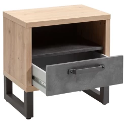 Nachtkastje Faber 52cm Met Opberglade - Eikdecor/betonlook -Collectie Slaapkamermeubels Ontwerp zonder titel 2023 11 16T134331.046 9536