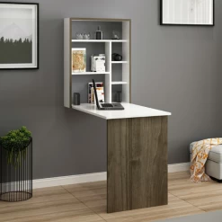 Uitklapbaar Bureau Woody - 77x75x58 Cm - Eik/wit 10 Uitklapbaar Bureau Woody - 77x75x58 Cm - Eik/wit -Collectie Slaapkamermeubels Ontwerp zonder titel 2023 12 01T082926.737 a23e