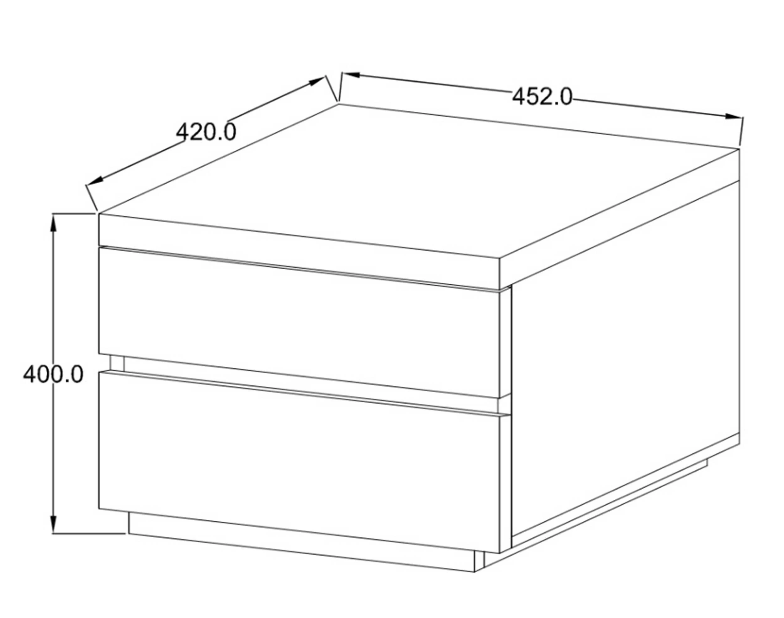 Nachtkastje Paris 2 Lades - Bruin 4 Nachtkastje Paris 2 Lades - Bruin - Afbeelding 2