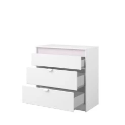 Commode Rue 78 Cm Met 3 Lades - Wit/grijs Of Wit/roze -Collectie Slaapkamermeubels PIROUETTE 2150 CO3T ROSE OUV D 7e1f