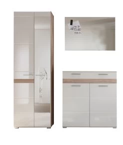 Garderobeset Set-One | Opbergkast, Spiegel, Kledingkast | Licht-eiken Kleur -Collectie Slaapkamermeubels Set One GD 1336 919 96 frontal D Freisteller c5e1