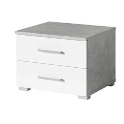 Nachtkastje Soma 2 Lades - Wit/beton