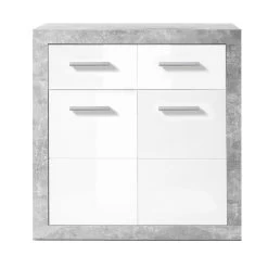 Commode Inga 82 Cm Met 2 Deuren & 2 Lades - Beton/wit