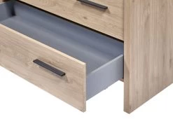 Commode Lavio 110cm Met Drie Lades - Eikdecor/zwart 12 Commode Lavio 110cm Met Drie Lades - Eikdecor/zwart -Collectie Slaapkamermeubels VIOLA COM lade 8b85