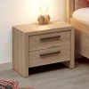 Nachtkastje Lavio 50cm, 2 Lades - Eik Decor/zwart -Collectie Slaapkamermeubels Viola Kinder 2D 0c92