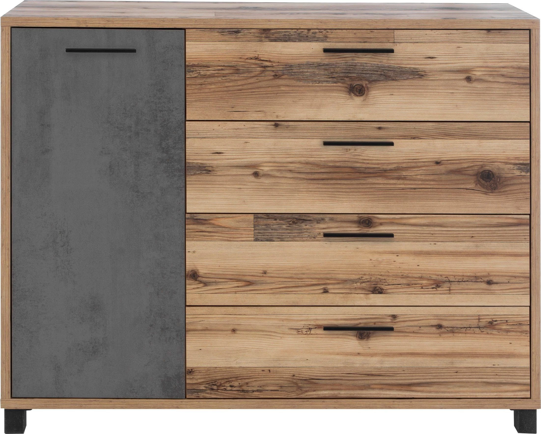 Commode Kalas 125cm Met 1 Deur & 4 Lades - Bruin/grijs 8 Commode Kalas 125cm Met 1 Deur & 4 Lades - Bruin/grijs - Afbeelding 6