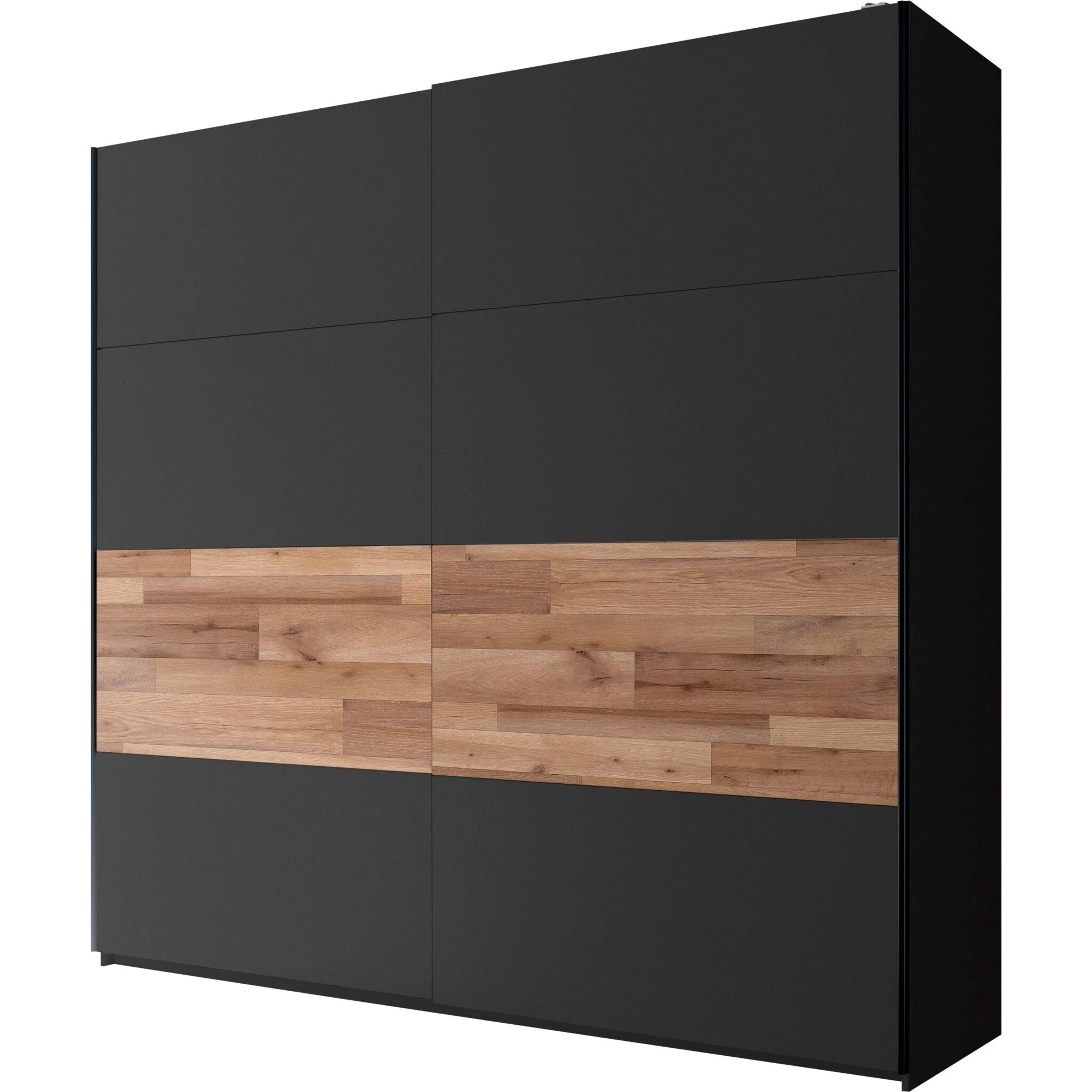 Kledingkast Aquino 215cm 2 Deuren - Grafiet/eik 9 Kledingkast Aquino 215cm 2 Deuren - Grafiet/eik - Afbeelding 7
